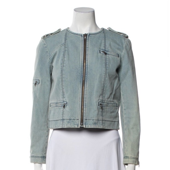 Alice + Olivia Jackets & Blazers - Alice + Olivia Zip-Front Denim Jacket